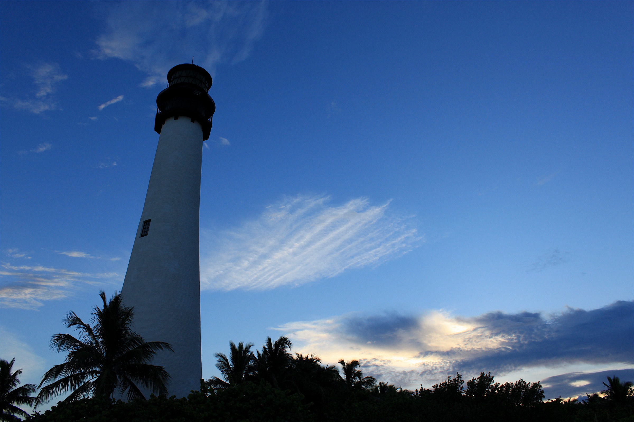 The Cape Florida Lighthouse seen from the beach at Bill Baggs Cape Florida State Park, Key Biscayne