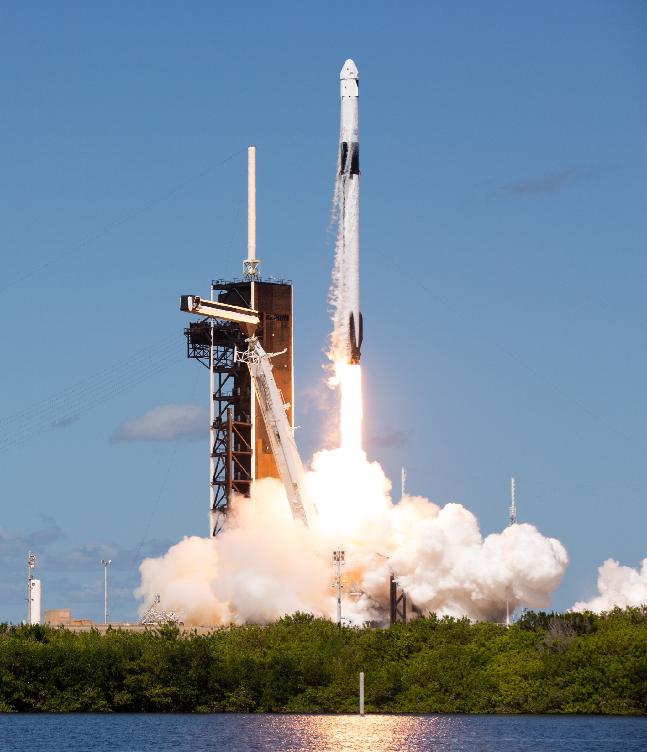 A SpaceX rocket launching from Kennedy Space Center on Florida's Space Coast